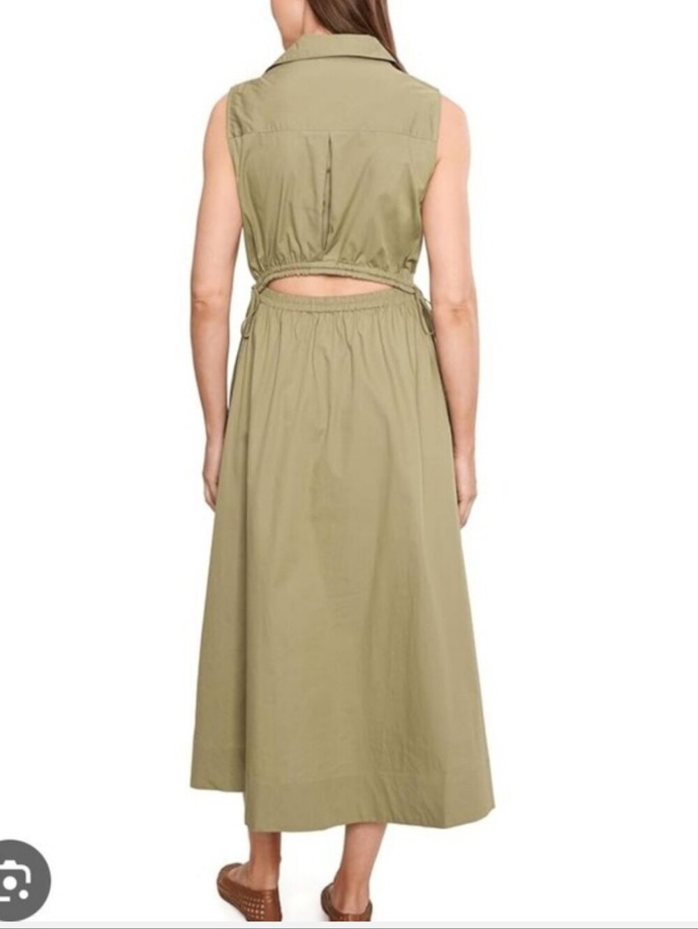 Calvin Klein Olive Maxi Skirt with Elastic Waist